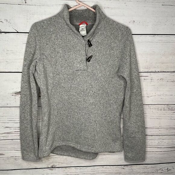 The North Face Womens Gray Crescent Ridge Shawl Sweater‎ Size M Toggle Button - Picture 1 of 10